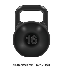 Kettlebell vector icon. Realistic vector icon isolated on white background kettlebell.
