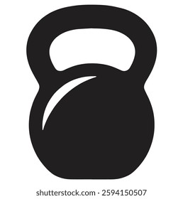 Kettlebell vector icon and white background