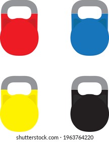 Kettlebell vector illustration in 4 colors