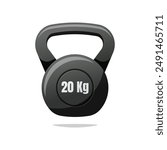 Kettlebell vector isolated on white background.