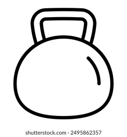 Kettlebell Vector Line Icon Design