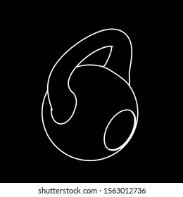 Kettlebell. Vector outline illustration. Isometric projection.