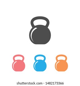 Kettlebell vector set icon on white