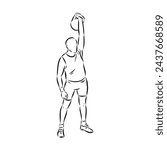 Kettlebell vector sketch icon isolated on background. Hand drawn Kettlebell icon.