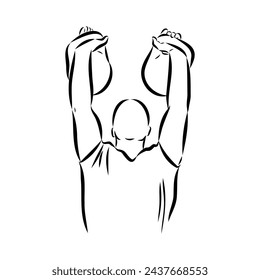 Kettlebell vector sketch icon isolated on background. Hand drawn Kettlebell icon.