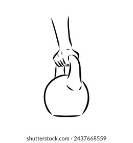 Kettlebell vector sketch icon isolated on background. Hand drawn Kettlebell icon.