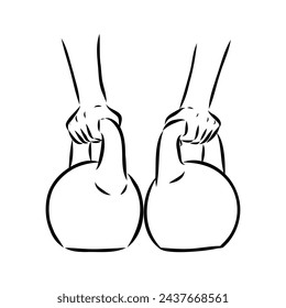 Kettlebell vector sketch icon isolated on background. Hand drawn Kettlebell icon.
