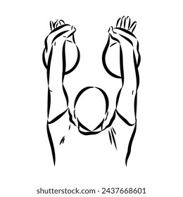 Icono de boceto vectorial Kettlebell aislado en el fondo. Icono de Kettlebell dibujado a mano.