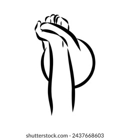 Kettlebell vector sketch icon isolated on background. Hand drawn Kettlebell icon.