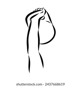 Kettlebell vector sketch icon isolated on background. Hand drawn Kettlebell icon.