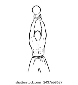 Icono de boceto vectorial Kettlebell aislado en el fondo. Icono de Kettlebell dibujado a mano.