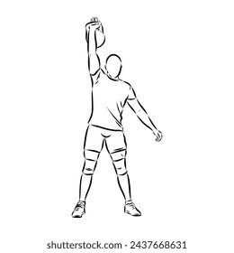 Kettlebell vector sketch icon isolated on background. Hand drawn Kettlebell icon.