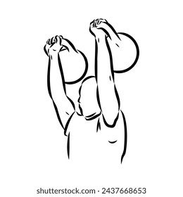 Kettlebell vector sketch icon isolated on background. Hand drawn Kettlebell icon.