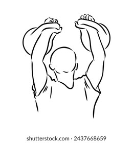 Kettlebell vector sketch icon isolated on background. Hand drawn Kettlebell icon.
