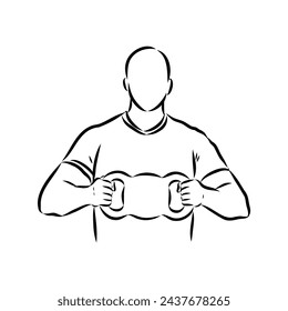 Kettlebell vector sketch icon isolated on background. Hand drawn Kettlebell icon.