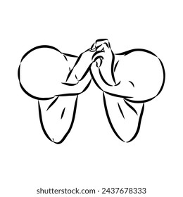 Icono de boceto vectorial Kettlebell aislado en el fondo. Icono de Kettlebell dibujado a mano.