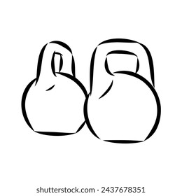 Kettlebell vector sketch icon isolated on background. Hand drawn Kettlebell icon.