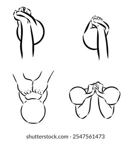 Kettlebell vector sketch icon isolated on background. Hand drawn Kettlebell icon.