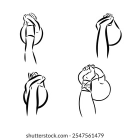Kettlebell vector sketch icon isolated on background. Hand drawn Kettlebell icon.
