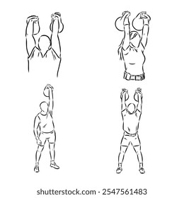 Kettlebell vector sketch icon isolated on background. Hand drawn Kettlebell icon.
