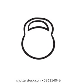 Kettlebell vector sketch icon isolated on background. Hand drawn Kettlebell icon. Kettlebell sketch icon for infographic, website or app.