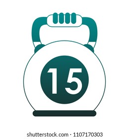 Kettlebell weight isolated blue lines