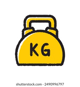 Kettlebell Weightlifting doddle icon, sports equipment icon