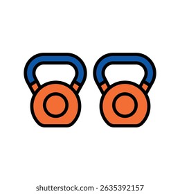 kettlebells color line icon for digital and print projects.  Minimal clean icons for apps and websites. Modern simple icons for UI UX and branding