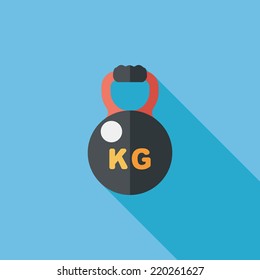 kettlebells flat icon with long shadow,eps10 