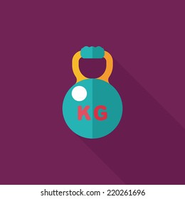 kettlebells flat icon with long shadow,eps10 