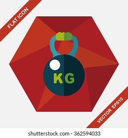 kettlebells flat icon with long shadow,eps10 