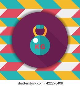 kettlebells flat icon with long shadow,eps10 