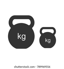 Kettlebells glyph icon. Silhouette symbol. Exercise weights. Sports equipment. Negative space. Vector isolated illustration