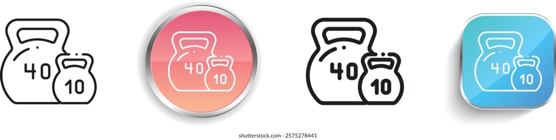 kettlebells icon. Thin Linear, Regular and Button Style Design Isolated On White Background