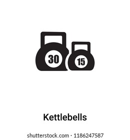 Kettlebells icon vector isolated on white background, logo concept of Kettlebells sign on transparent background, filled black symbol
