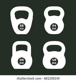 Kettlebells icons vector illustration