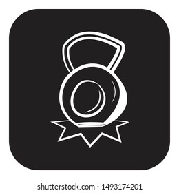 Kettlebells with impact effect icon flat black