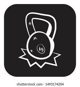 Kettlebells with impact effect icon flat black