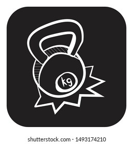 Kettlebells with impact effect icon flat black