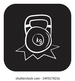 Kettlebells with impact effect icon flat black