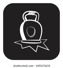 Kettlebells with impact effect icon flat black