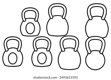 Kettlebells Line Art Illustration Techniques Inspiration Collection