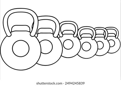 Kettlebells Line Art Illustration Techniques Styles Inspiration