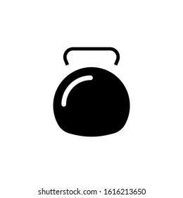 Kettlebells vector icon in black flat shape design icon, isolated on white background