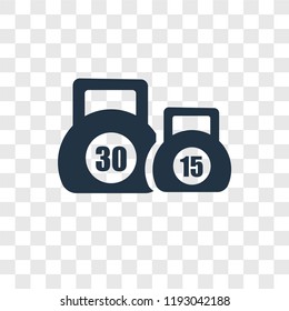 Kettlebells vector icon isolated on transparent background, Kettlebells transparency logo concept