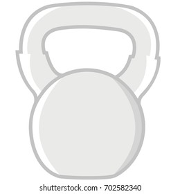 Kettlebells workout equipment filled outlined on white background