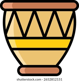 design de ilustração de ícone de kettledrum com contorno preenchido, isso não é feito a partir de qualquer geração de IA