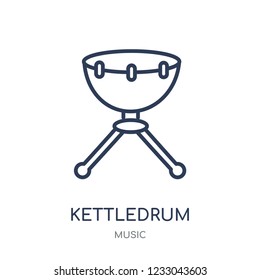 Kettledrum icon. Kettledrum linear symbol design from music collection. Simple outline element vector illustration on white background
