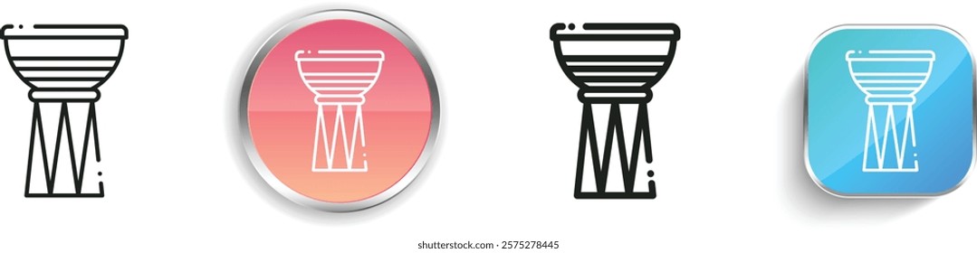 kettledrum icon. Thin Linear, Regular and Button Style Design Isolated On White Background