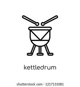 kettledrum icon. Trendy modern flat linear vector kettledrum icon on white background from thin line collection, outline vector illustration